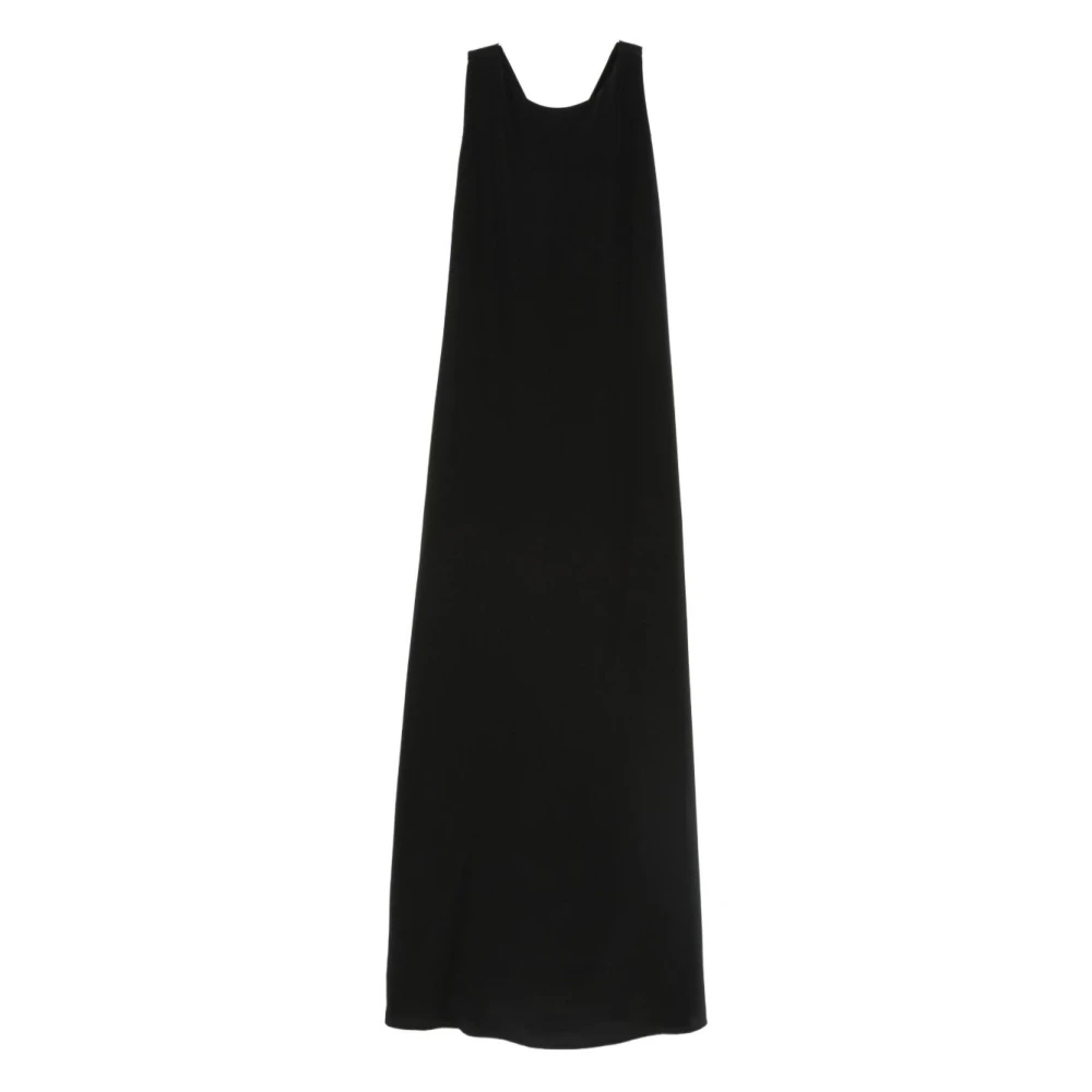 Aspesi Women's Black Maxi Dresses, S, Fine-Knit Maxi Shift Dress
