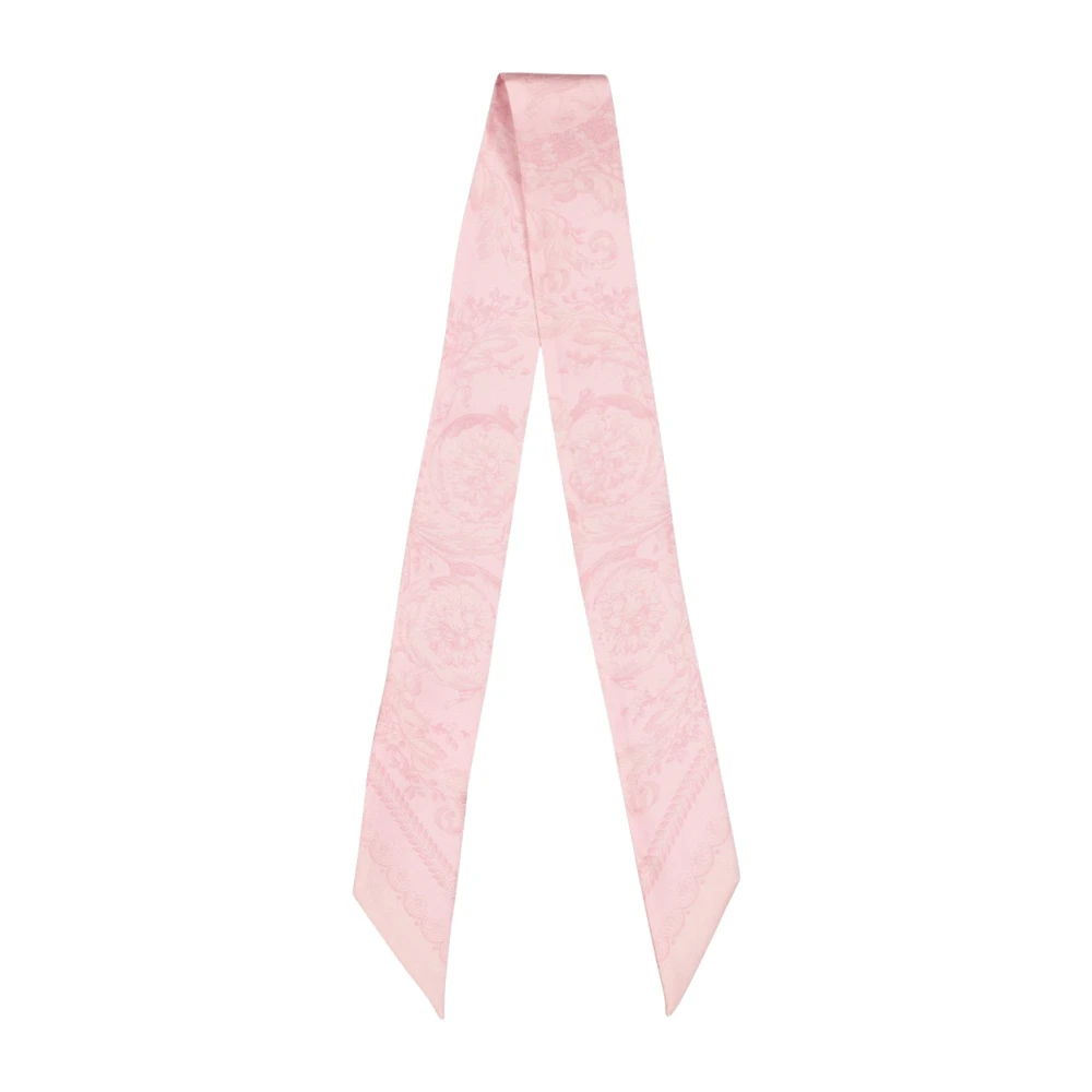 Versace Barocco Bandeau Zijden Sjaal Pink Dames