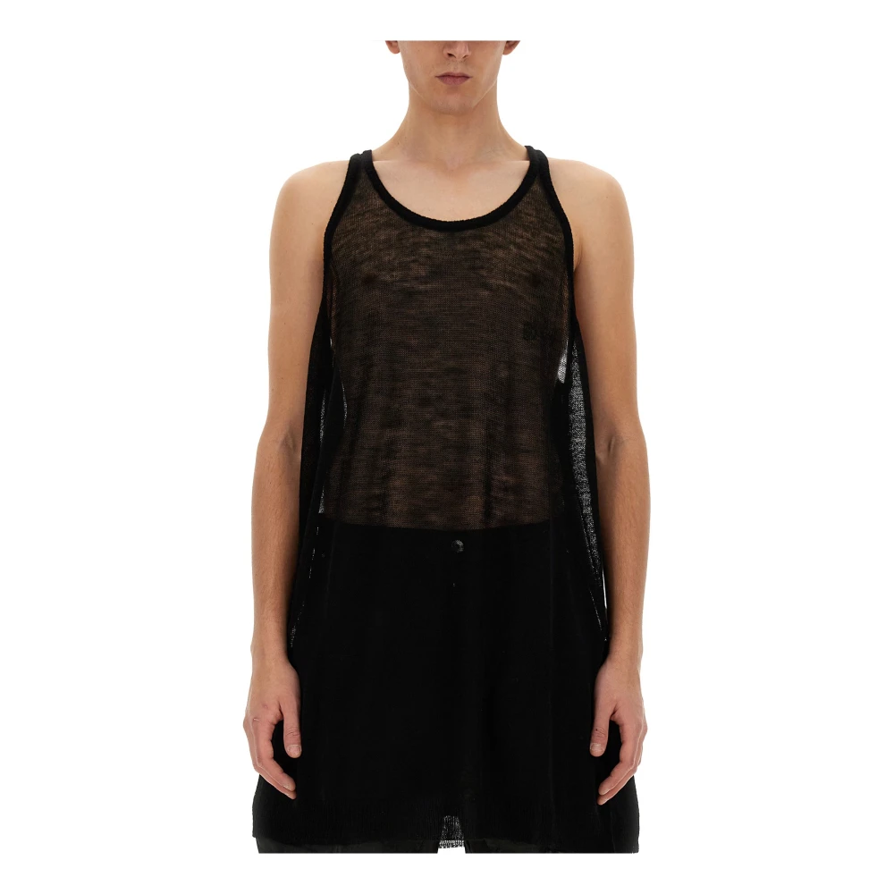 Rick Owens Men's Black Maglia Tank Top - Sleeveless Tops - One Size - Tops