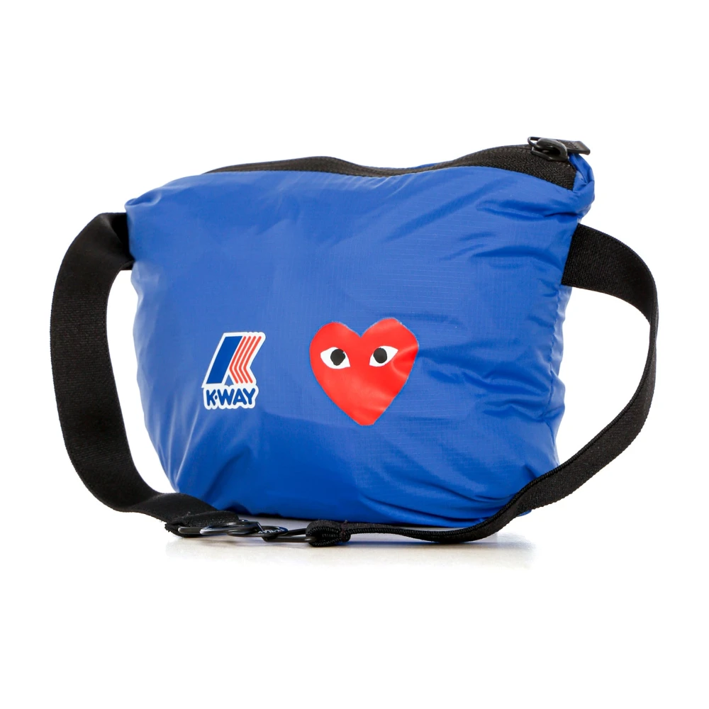 Comme des Garçons Play Stijlvolle halve rits regenjas Blue Heren