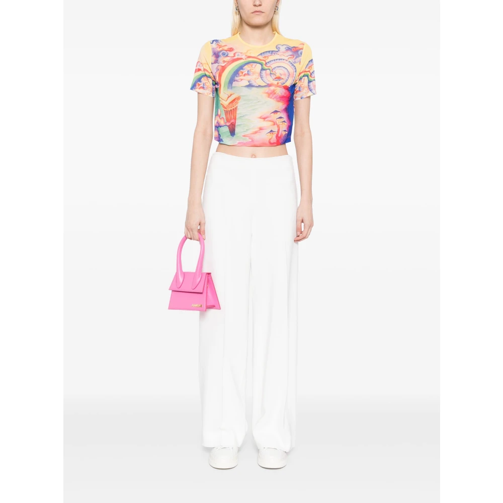 Casablanca MultiColour Crewneck Korte Mouw Shirt Multicolor Dames