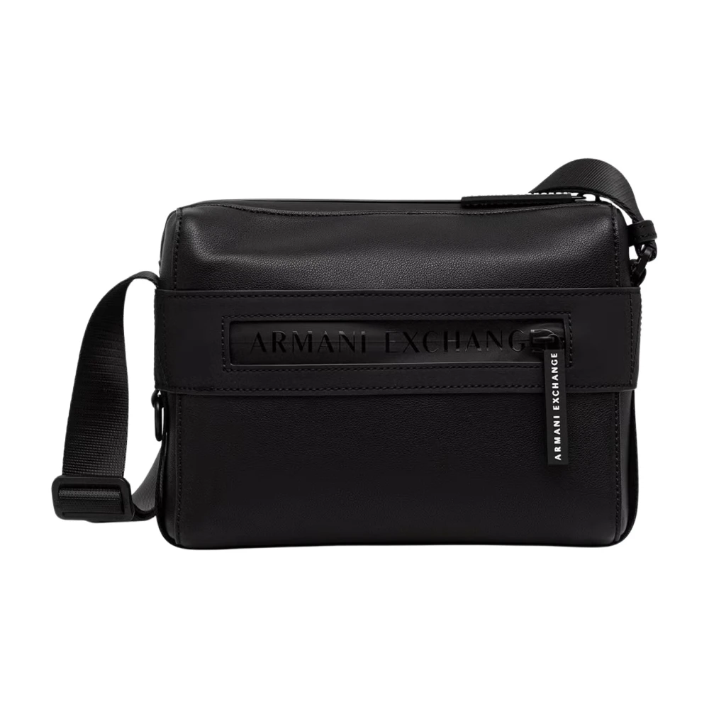 Armani Exchange Uomo Nero Borsa A Tracolla Con Logo - Immagine 3