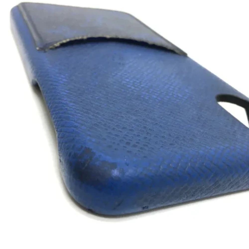 Louis Vuitton Vintage Pre-owned Leather home-office Blue Dames