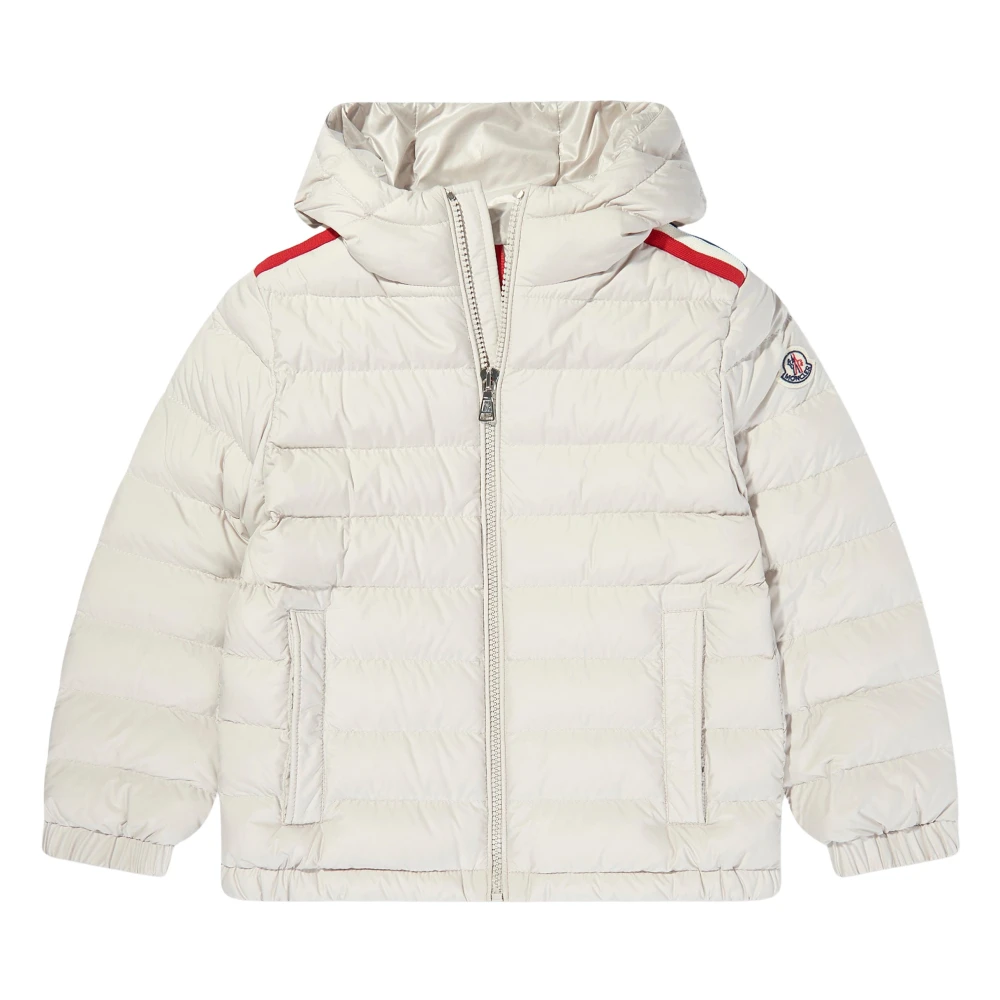 Moncler Boys Beige Winterjackets,, Padded Down Jacket In Ivory Size 4 Y