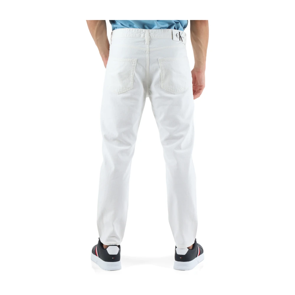 Calvin Klein Jeans Dad Fit Cropped Jeans Vijf Zakken White Heren