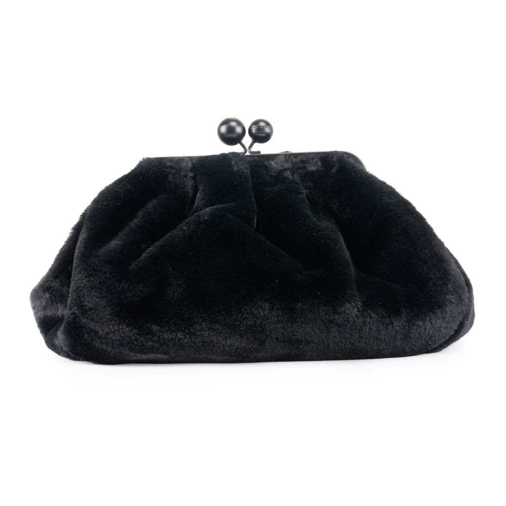 Max Mara Weekend Zachte Bont Effect Clutch Tas Black Dames
