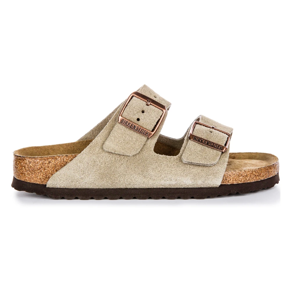 Birkenstock Unisex Beige Sliders, 7 Uk, Arizona Soft Footbed Narrow Fit