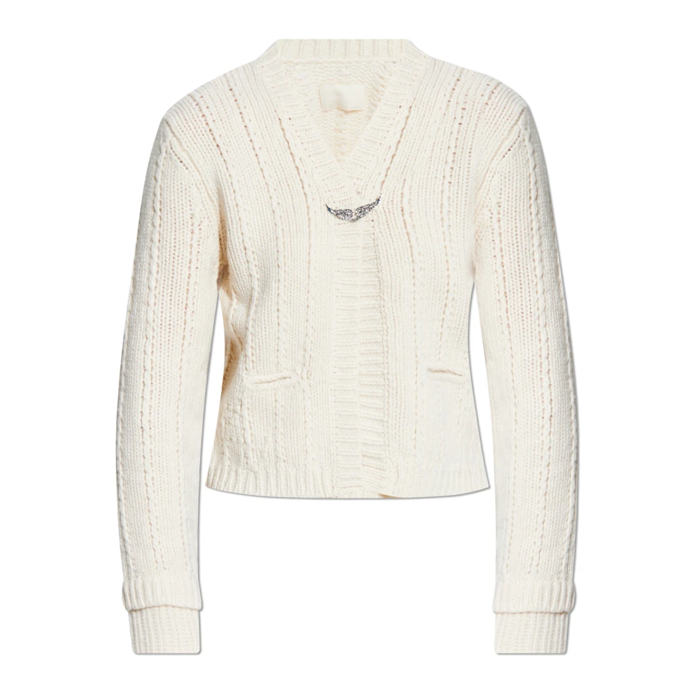 Zadig & Voltaire Ull kofta Travy Beige, Dam