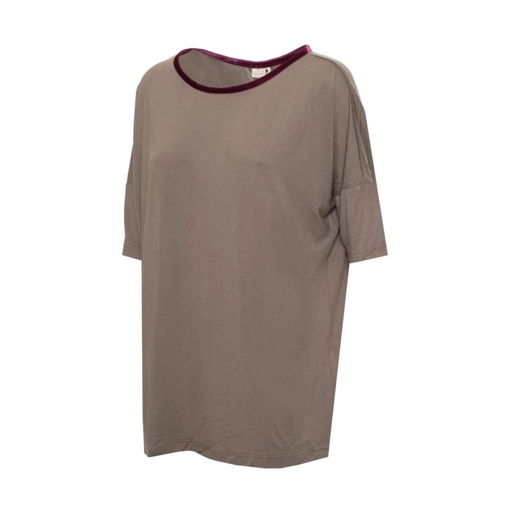 Harmont & Blaine Top met relaxte pasvorm en korte mouwen Brown Dames