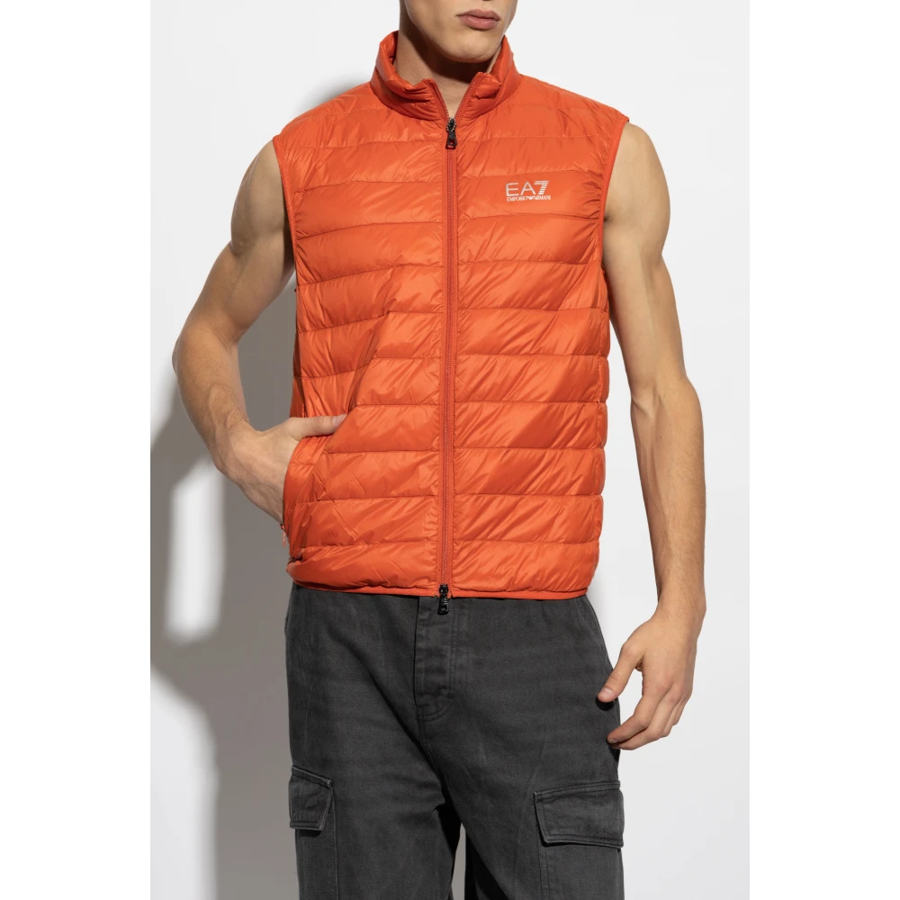 Emporio Armani EA7 Donsvest met opstaande kraag Orange Heren