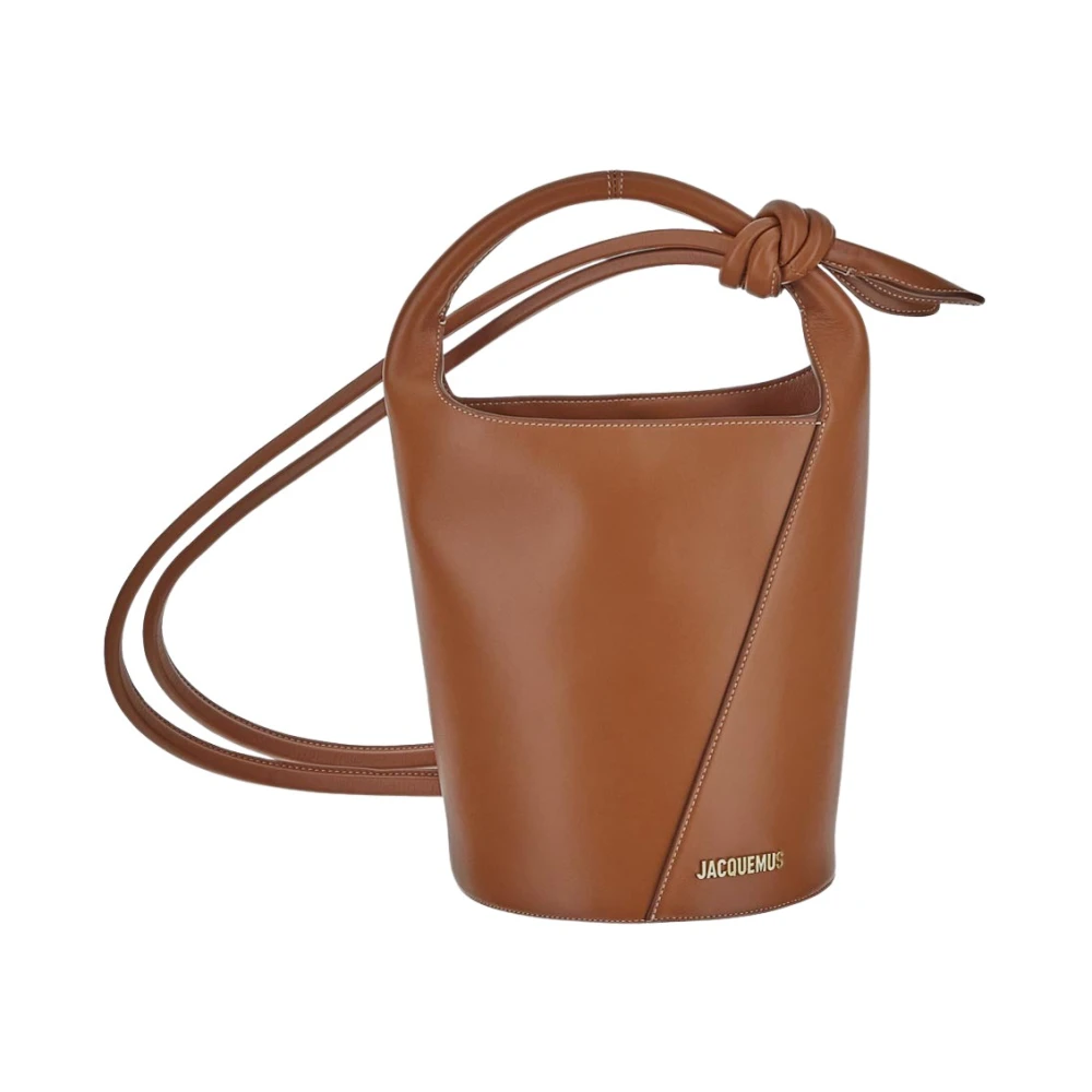 Jacquemus Petit Tourni Leren Tas Brown Dames