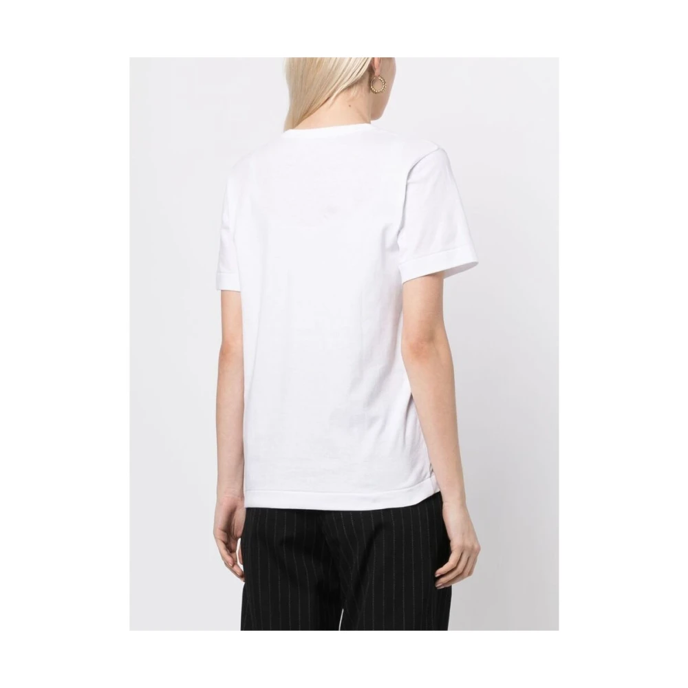 Comme des Garçons Play Logo Patch Katoenen T-Shirt White Dames
