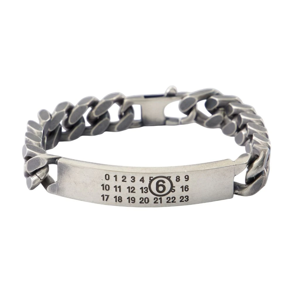 Mm6 Maison Margiela Women's Silver Minimal Logo Bracelet - Metal