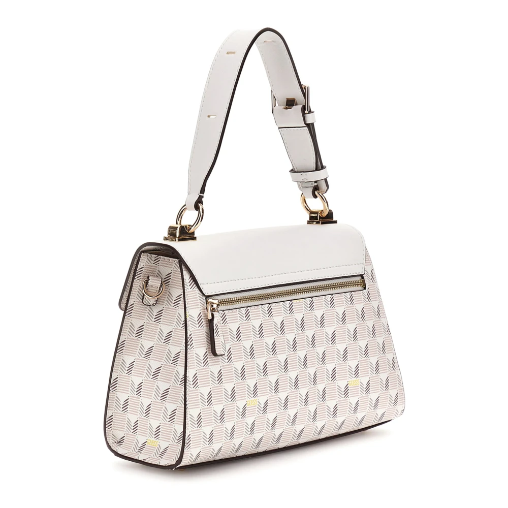 Guess Hallie Flap Schoudertas Beige Dames