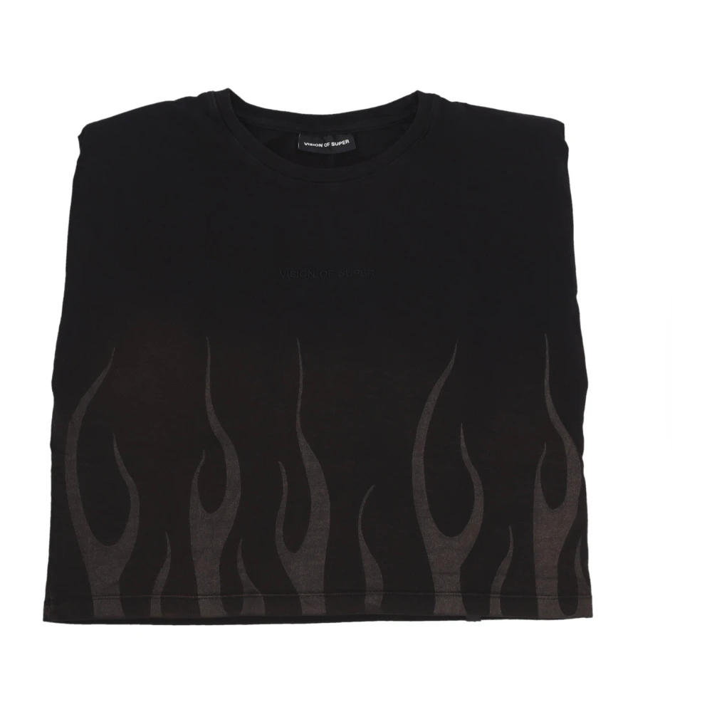 Vision Of Super Women's Black T-Shirts, M, Flames Tee T-Shirt