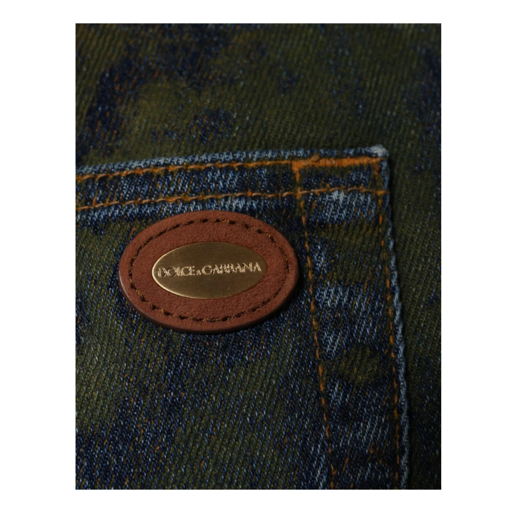 Dolce & Gabbana Blauwe Tie Dye Slim Fit Jeans Blue Heren