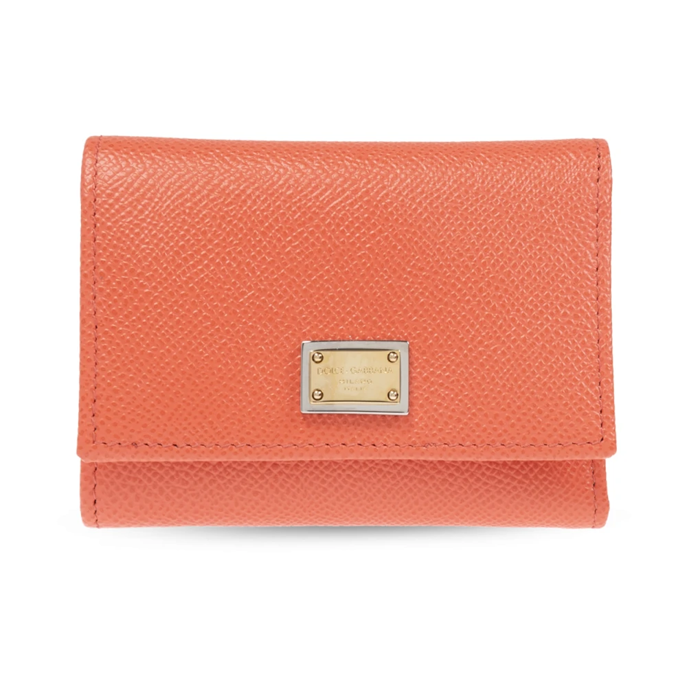 Dolce & Gabbana Portemonnee met een gegraveerde logotoepassing Orange Dames