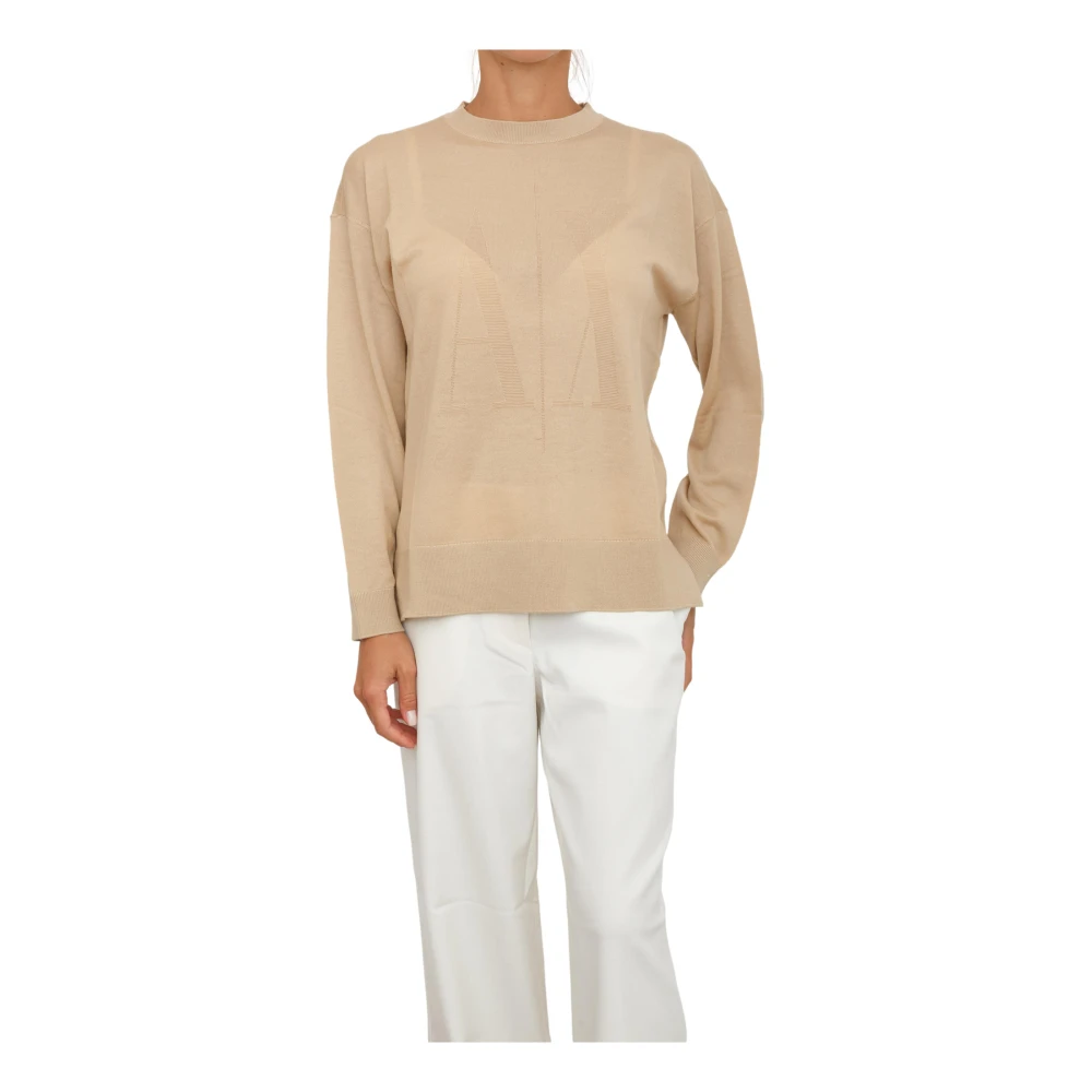 Armani Exchange Vrouw Beige Truien & Vesten Dames, M, Wol, Pullover
