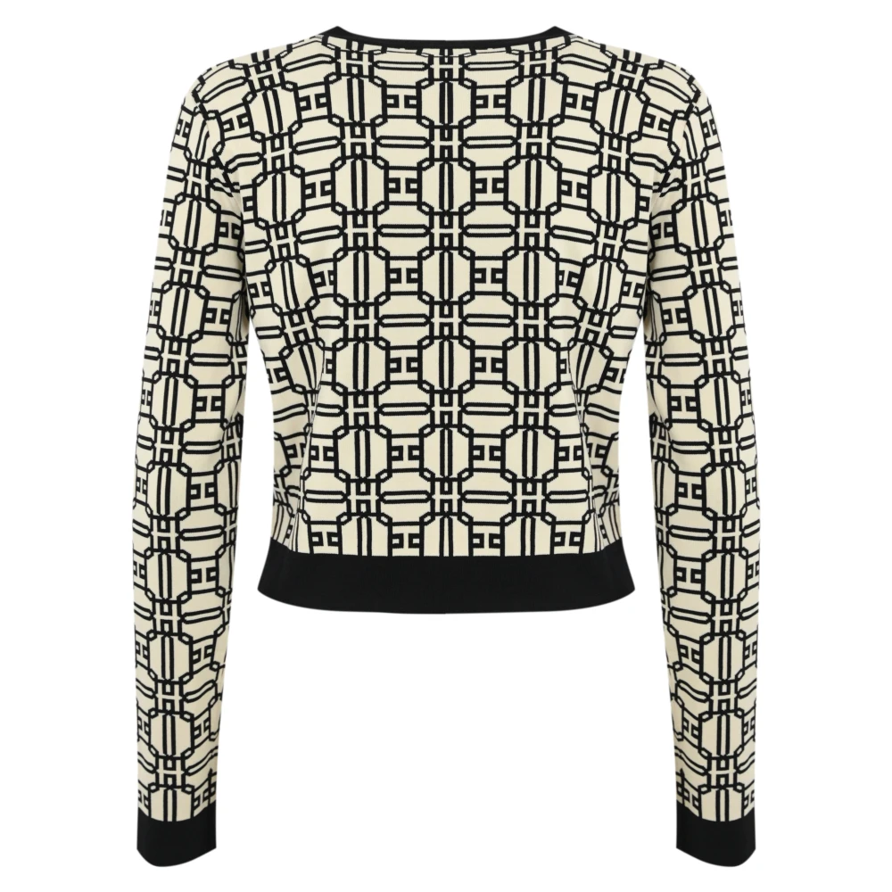 Elisabetta Franchi Zwart en boter cropped vest Multicolor Dames