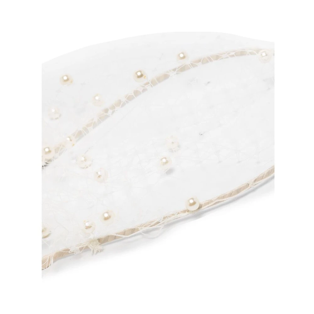 Jennifer Behr Witte Parel Sluier Haarband Accessoire White Dames