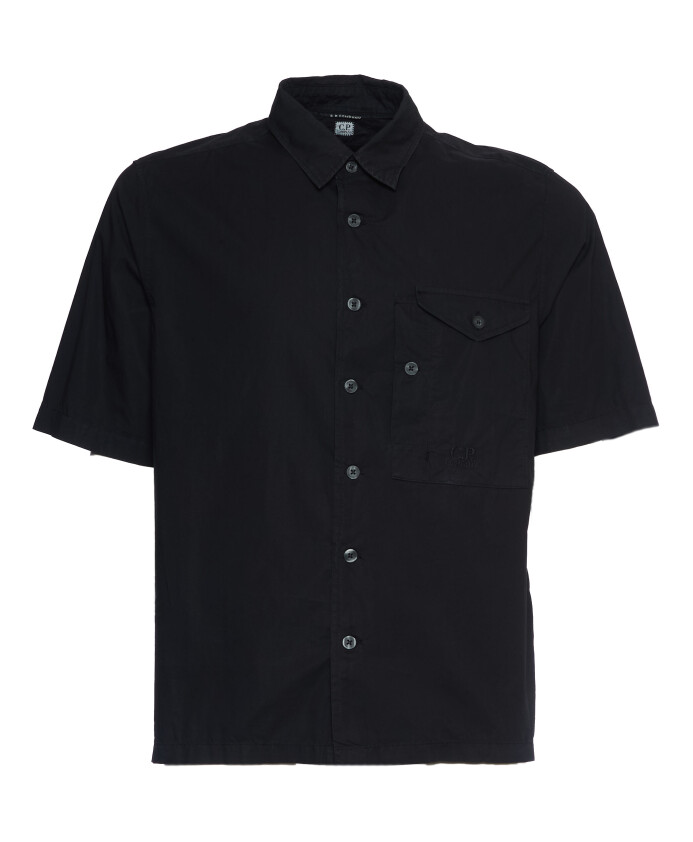 black-short-sleeve-popeline-shirt