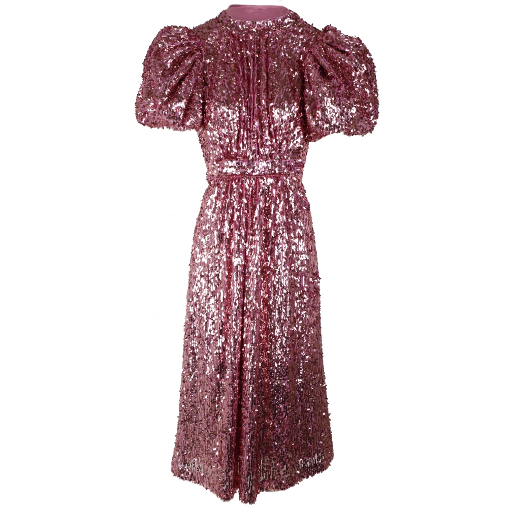 Rotate Birger Christensen Sequins Puff Sleeve Jurken & Tunieken Pink Dames