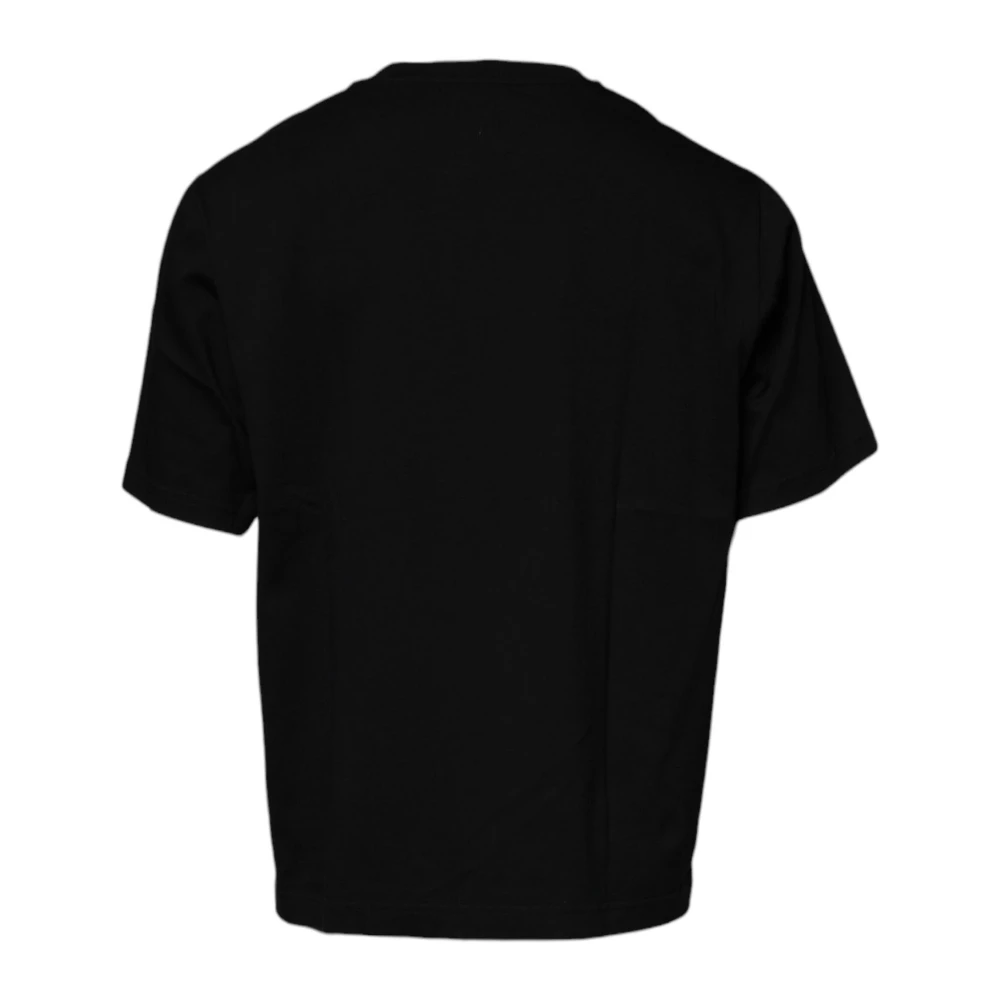 Dolce & Gabbana Zwarte katoenen T-shirt met logodetails Black Heren