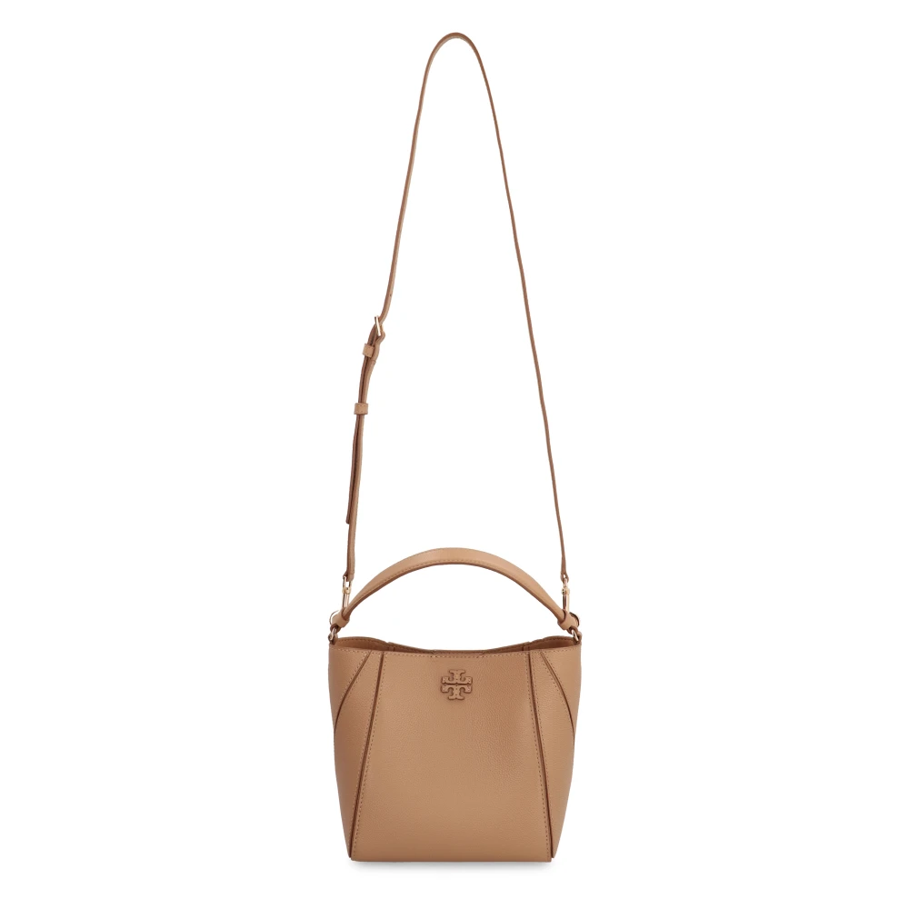 TORY BURCH Mini Bucket Tas met Leren Handvat Beige Dames