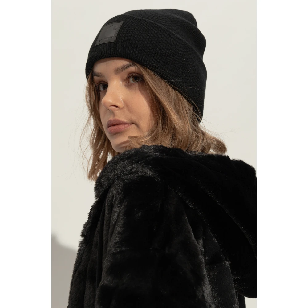Carhartt WIP Black Logo Beanie Black Unisex