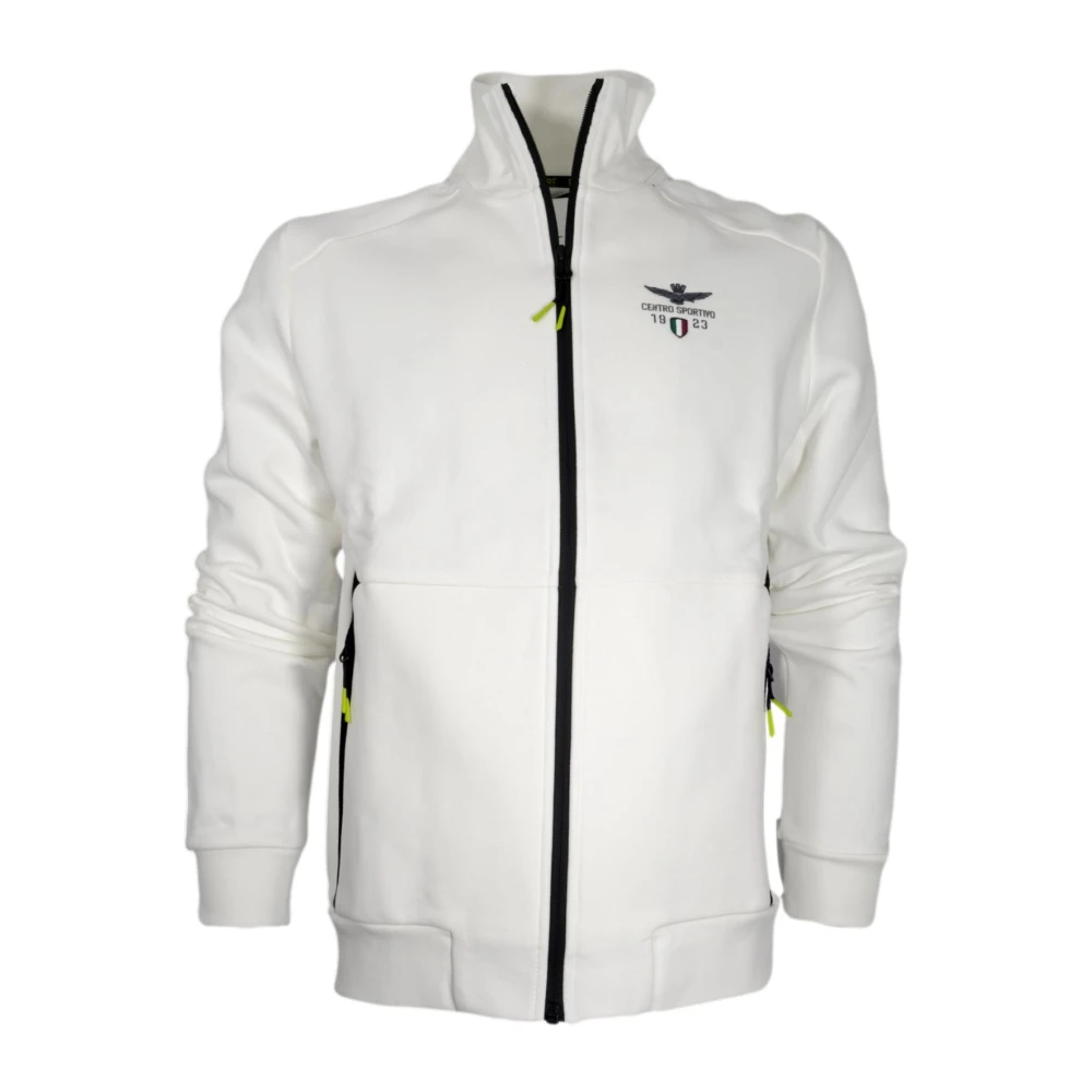 aeronautica militare Sportieve Katoenen Sweatshirt Fe1944 Wit White Heren