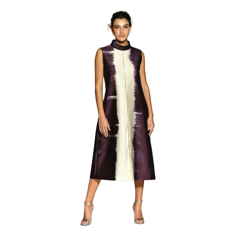 Moskada Midi Jurk met Perkins Halslijn Multicolor Dames