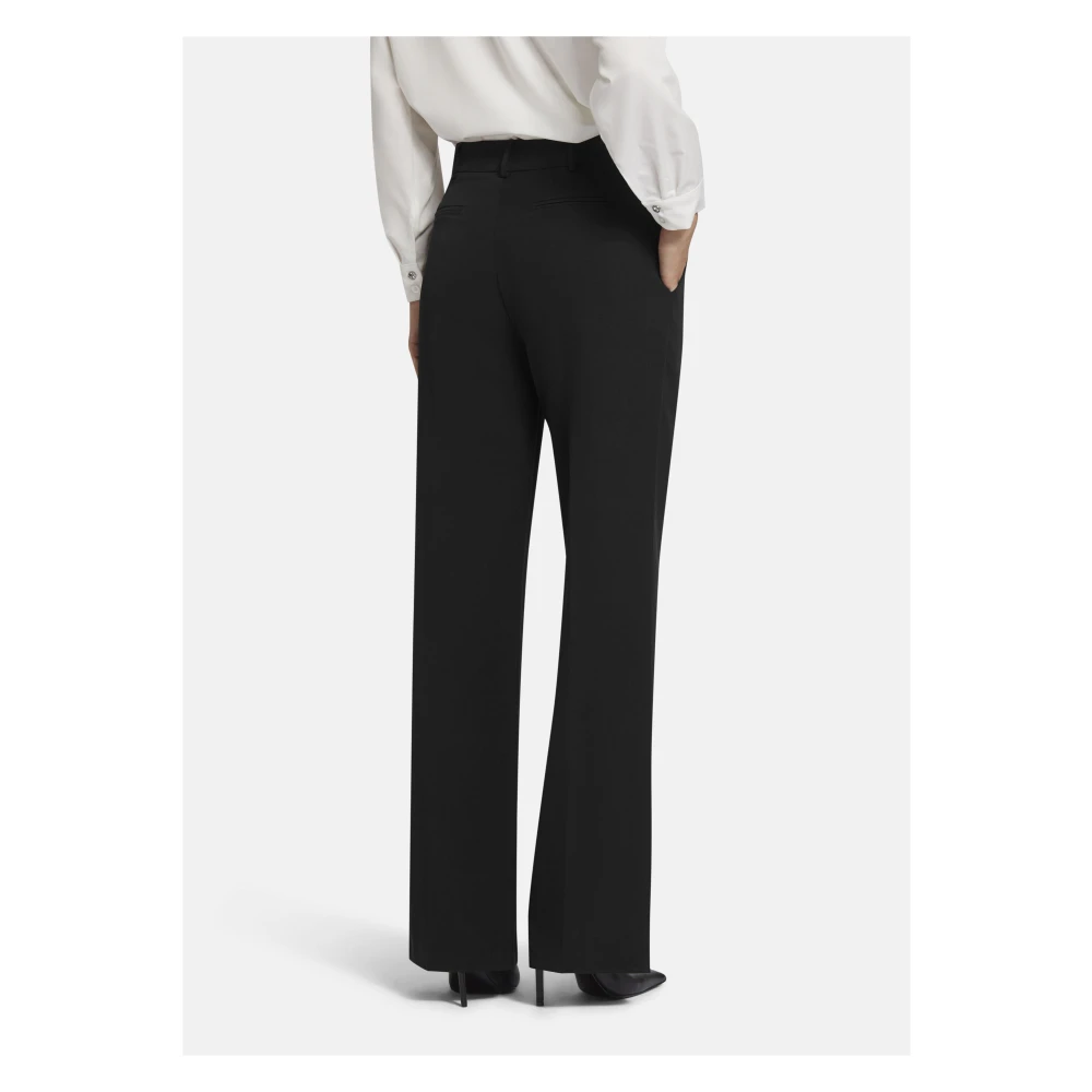 Nicowa Op Maat Gemaakte Broek met Geplooide Voorkant Black Dames