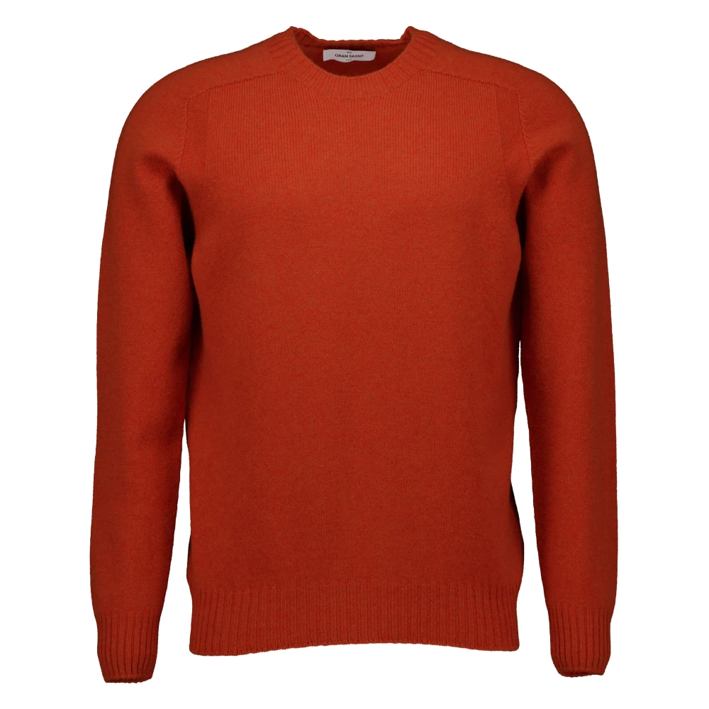 Gran Sasso Rondgebreide trui met ronde hals Orange Heren