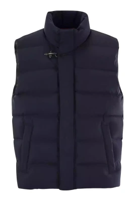 Klassisk Navy Blue Quiltad Väst