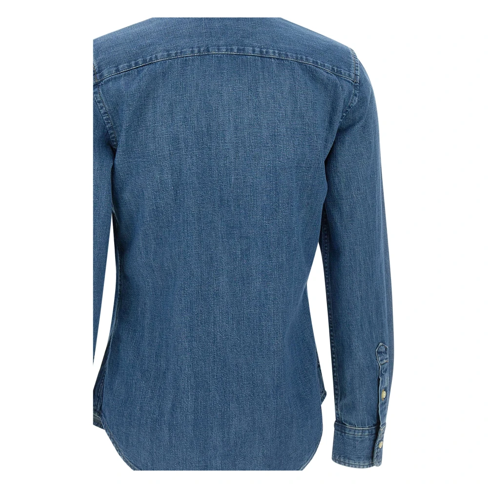 Polo Ralph Lauren Denim overhemd met iconisch logoborduursel Blue Dames