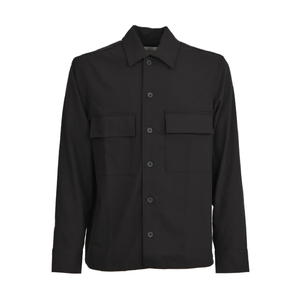 Calvin Klein Zachte Twill Overhemd voor Heren Black Heren