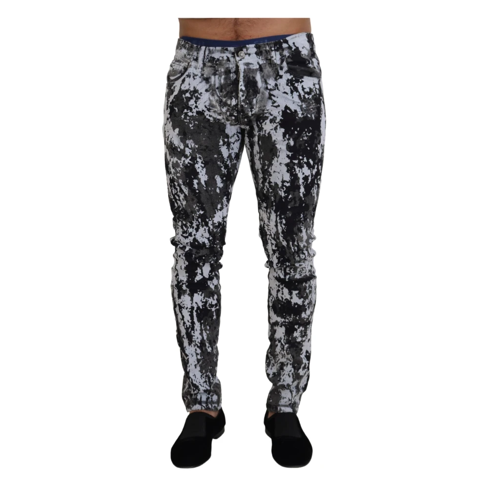 Dolce & Gabbana Men's Tie Dye Skinny Denim Jeans