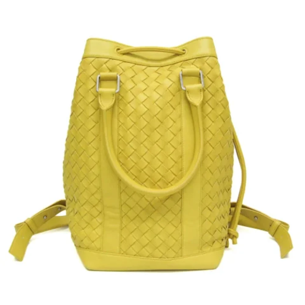 Bottega Veneta Vintage Pre-owned Fabric backpacks Yellow Dames