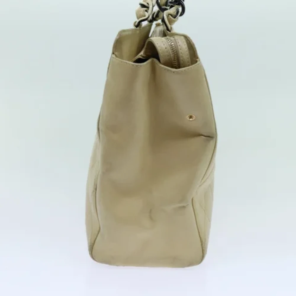 Chanel Vintage Pre-owned Leather totes Beige Dames