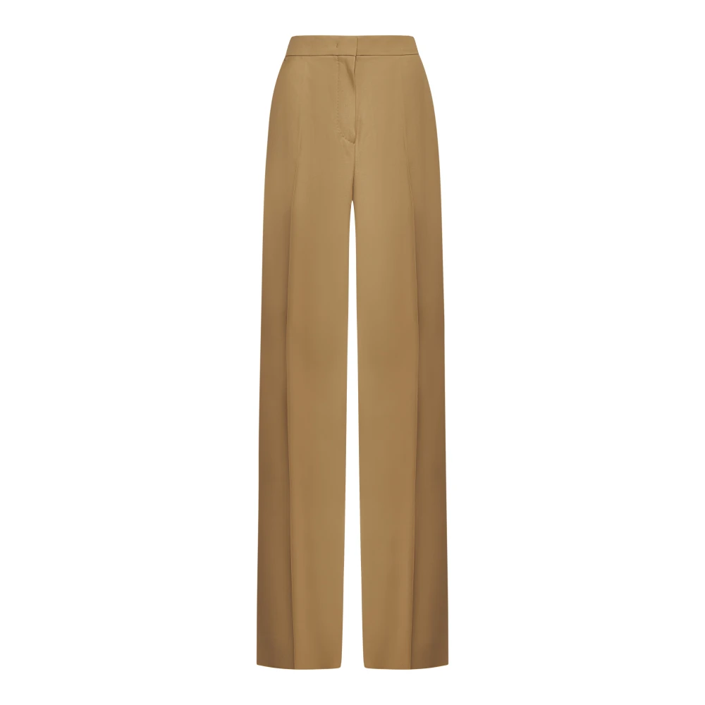 Max Mara Palazzo Broek in Honing-Tint Wol Beige Dames