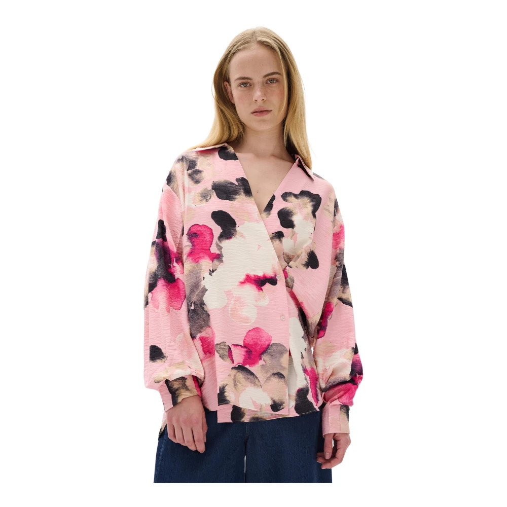 InWear Roze Bloemenwolk Blouse Pink Dames