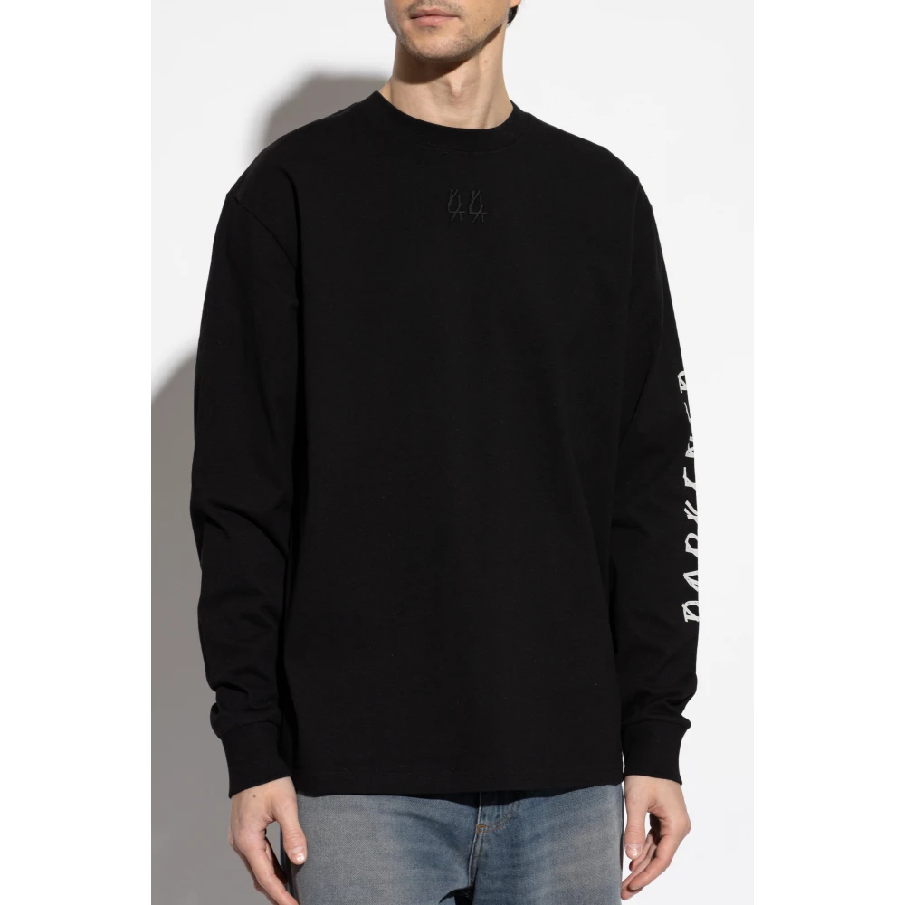 44 Label Group Lange mouw katoenen t-shirt Black Heren