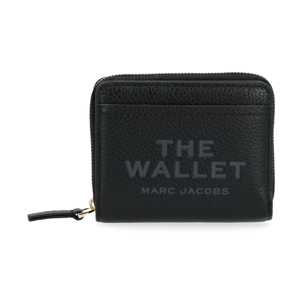 Marc Jacobs Zwarte Leren Mini Compact Portemonnee Black Dames