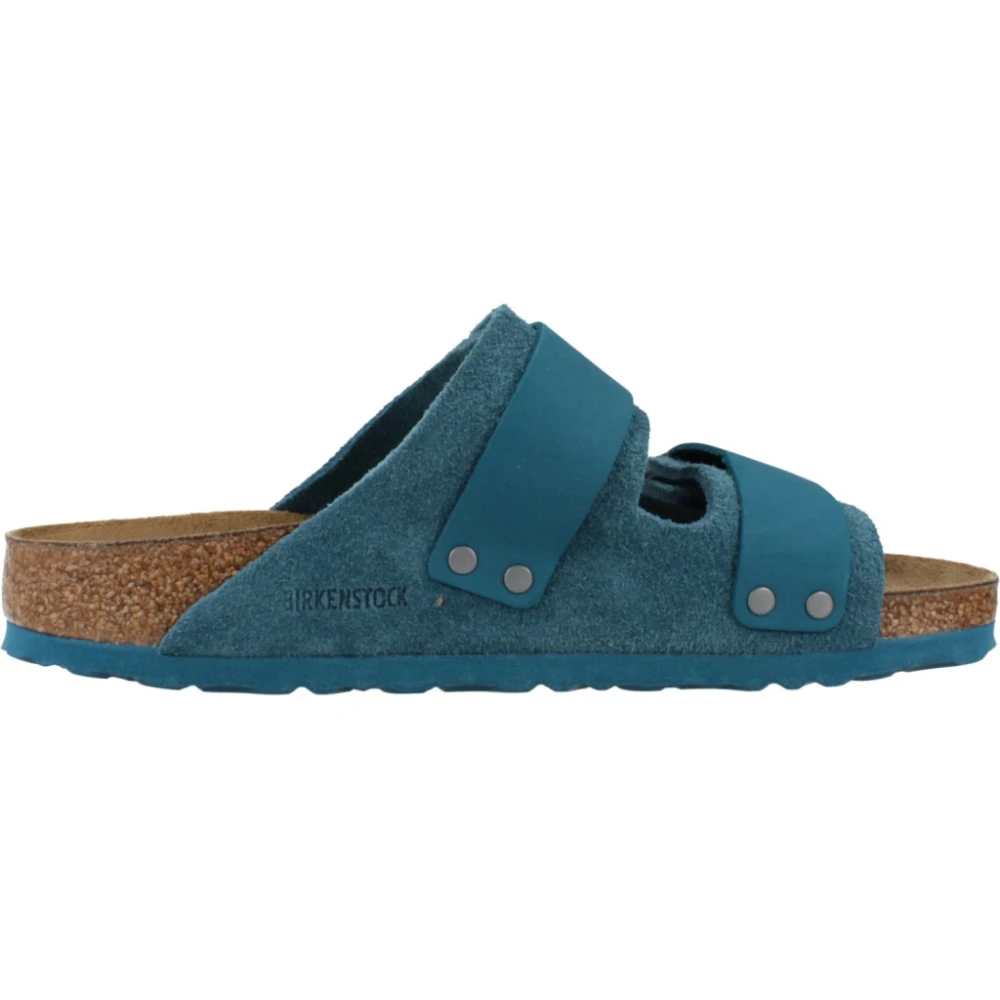 Birkenstock Sandaler med remmar i nubuck/mockaskinn Blue, Herr