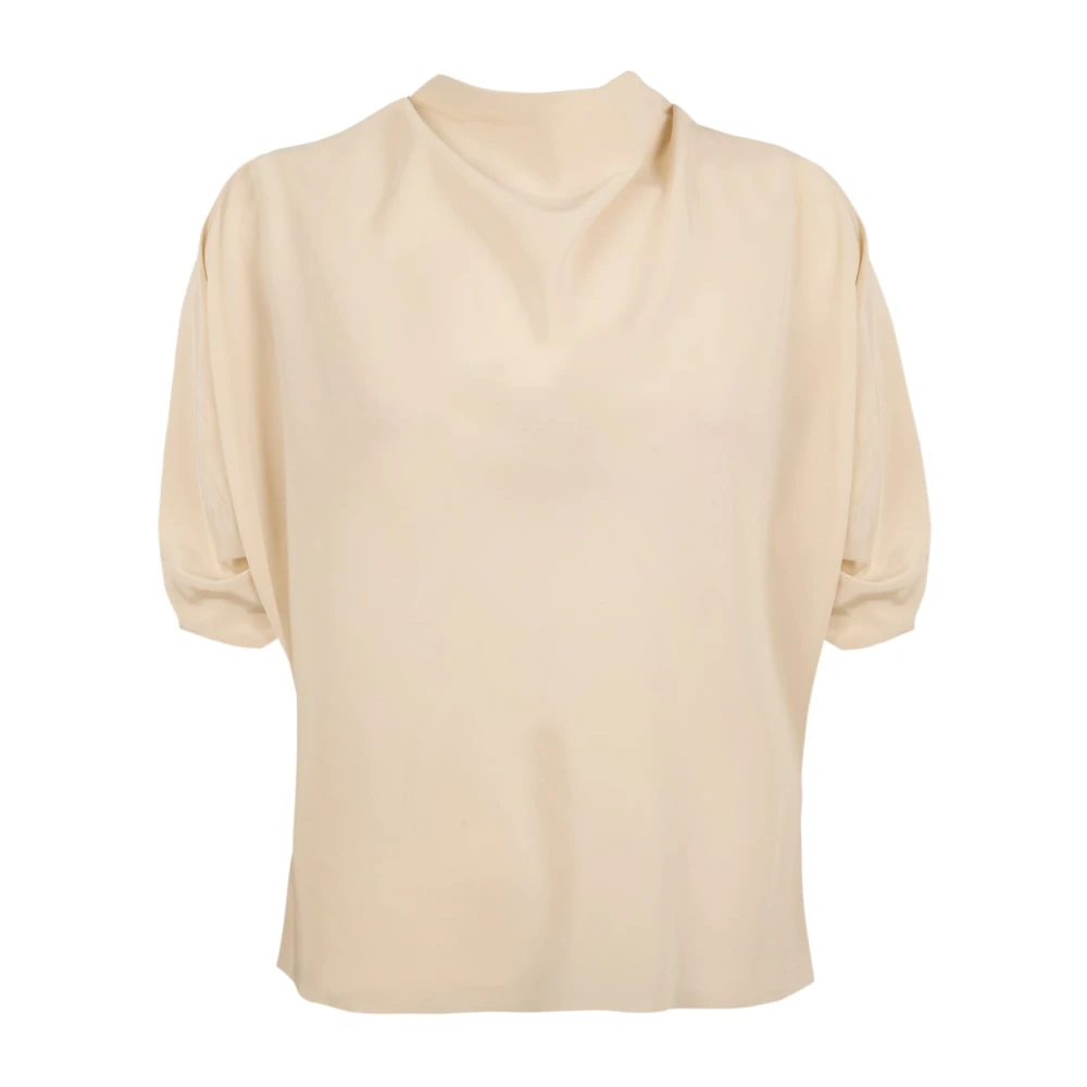 Cortana Liv ivoor stretch zijden blouse Beige Dames