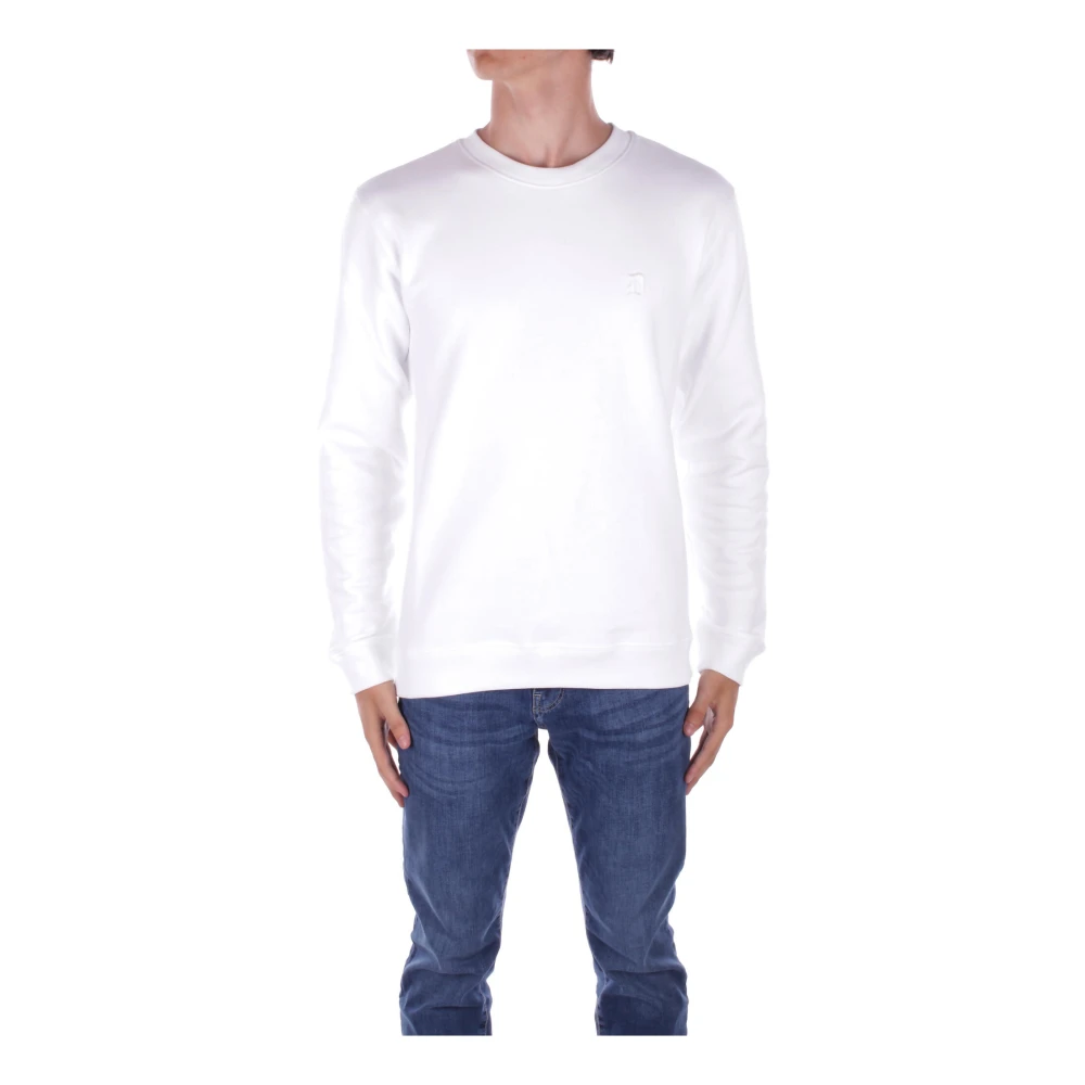 Dondup Witte Logo Zij Sweater White Heren