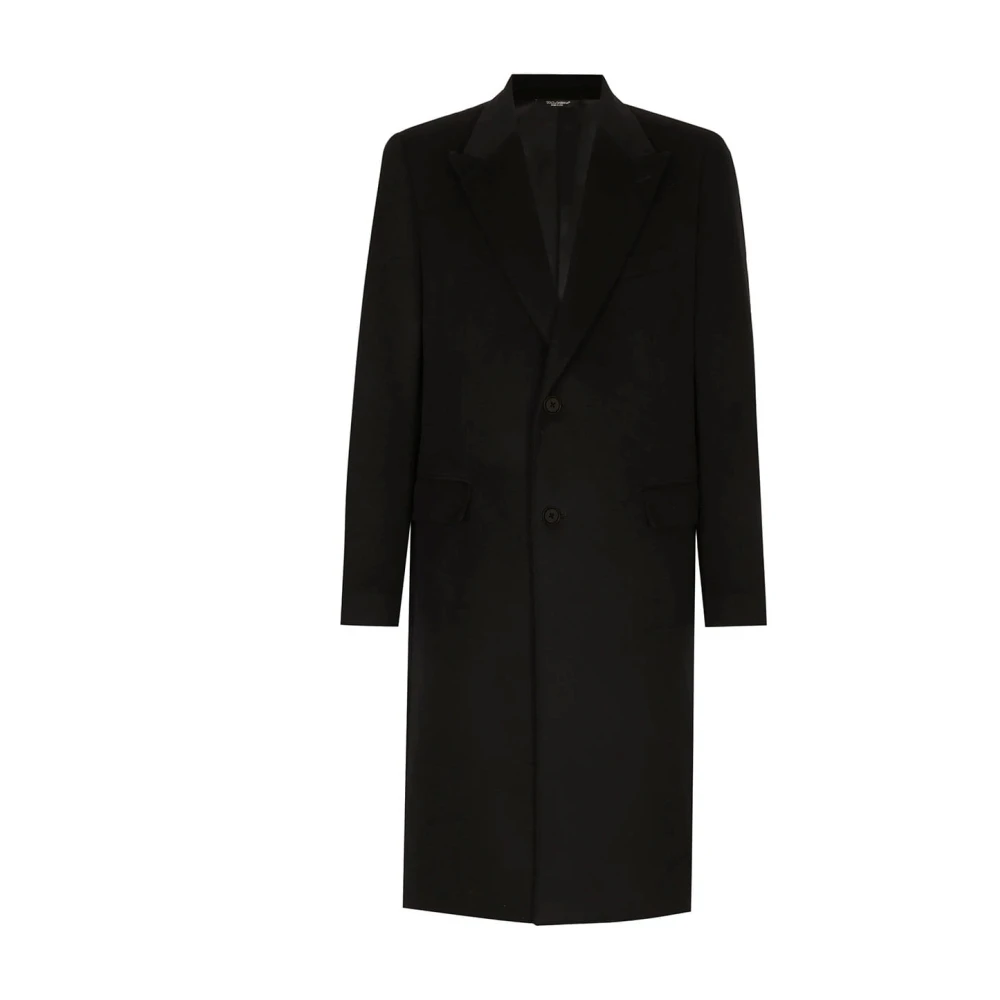 Dolce & Gabbana Men's Blue Single-Breasted Cashmere Coat - Single-Breasted Coats - Xl - Coats