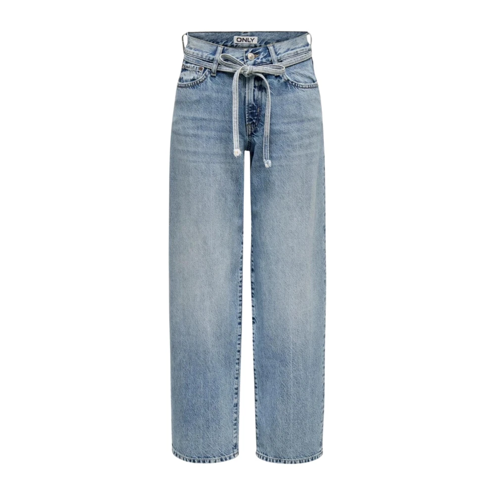 Only Unisex Blu Jeans, Onlgianna Jeans A Vita Media Con Taglio A Palloncino E Vestibilità Dritta, (26) - Immagine 5