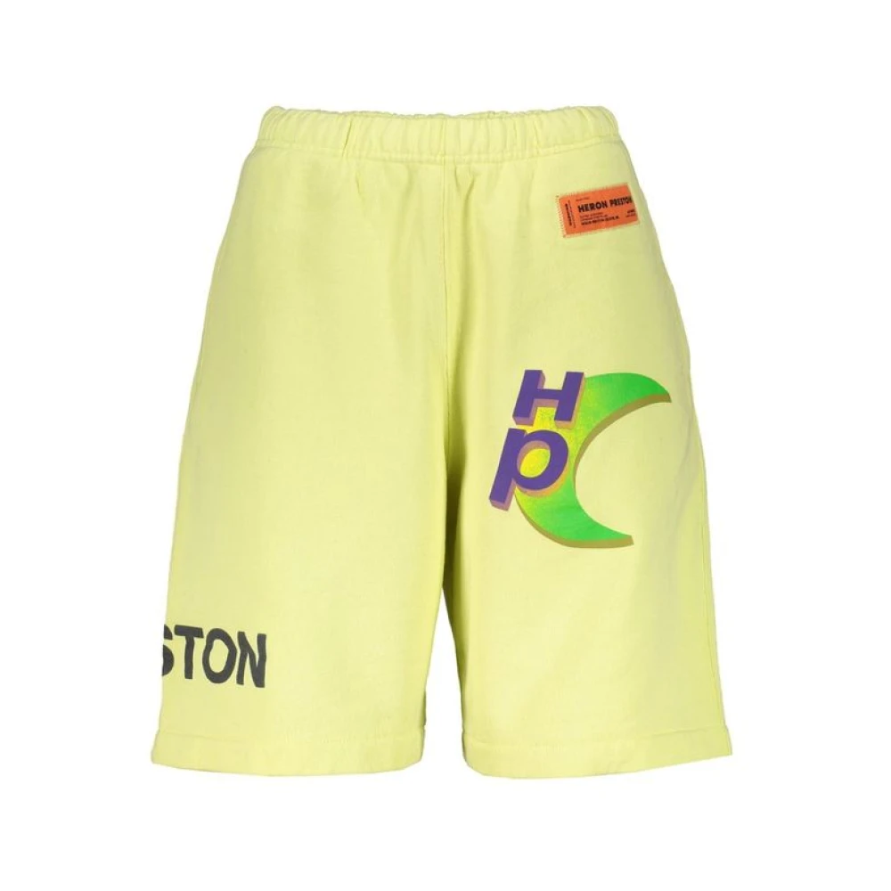 Heron Preston Men's Yellow Casual Shorts, S, Cotton Shorts