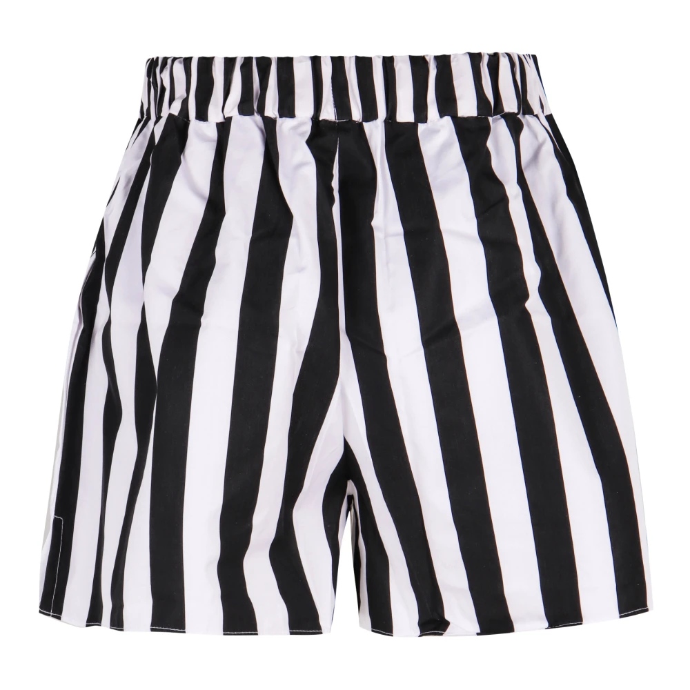 Patou Gestreepte Katoenen Shorts Black Dames